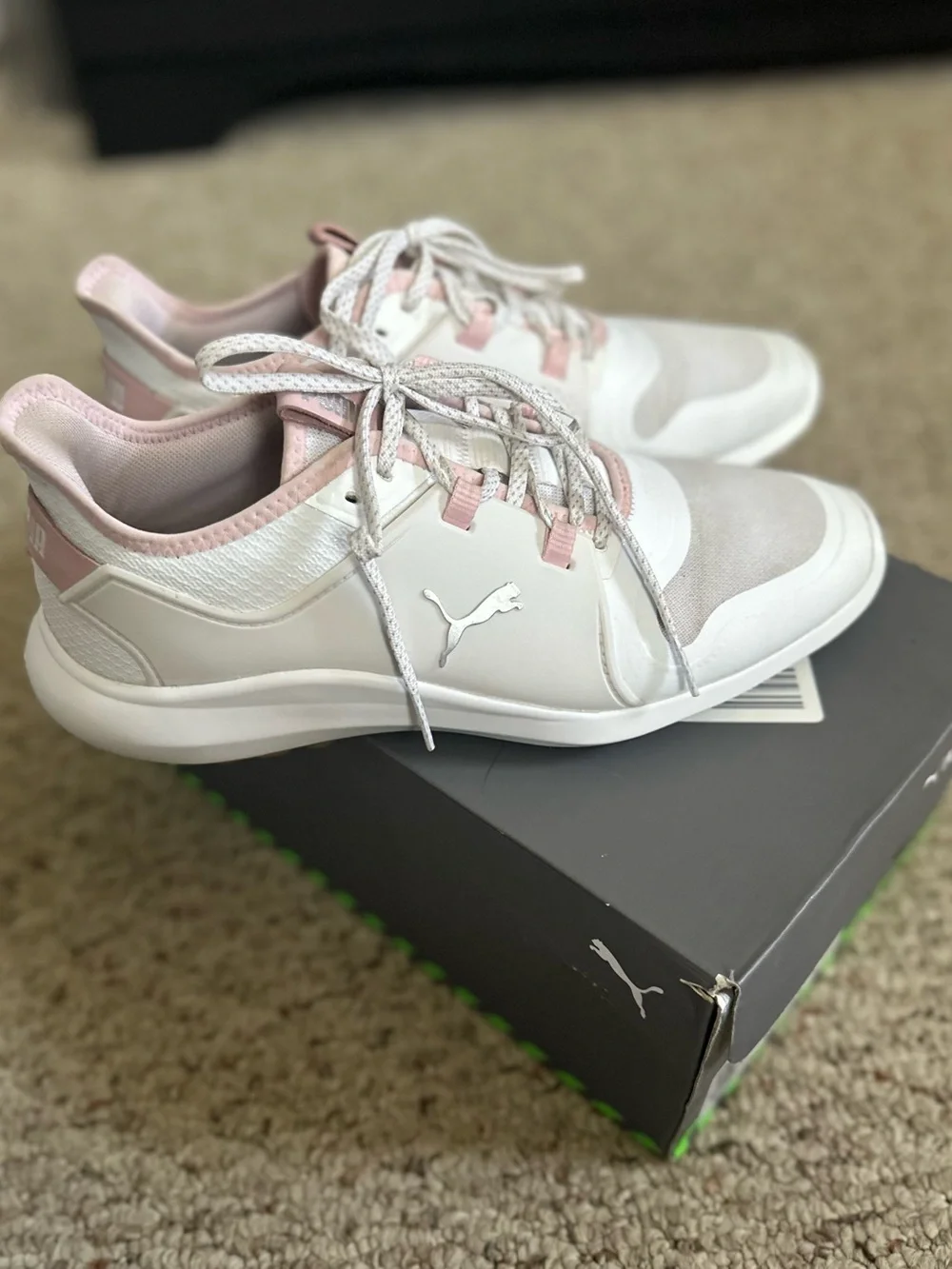 Puma Ignite Ladies Golf Shoes Pink & White Size 9.5